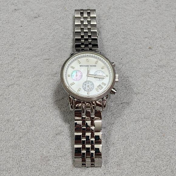 Michael Kors Women's Ritz Chronograph Watch Model #MK5020 3 Sub Dials Stainless - Picture 11 of 16